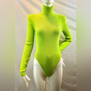IVY PARK Neon Green Ribbed Bodysuit